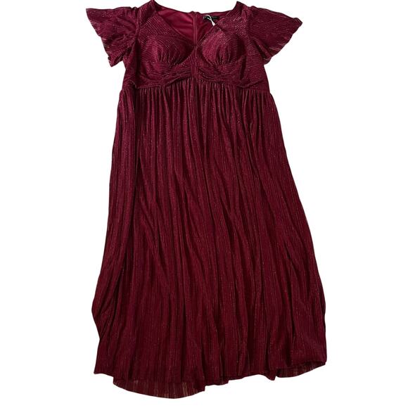 NWT Cranberry Shimmer Gown Plus Size 26 Stretch Wedding Guest Holiday Formal - Picture 1 of 8